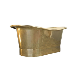 Baignoire de luxe autoportante au design moderne fabriquée à la main tablier en laiton pur cuivre nouveau style d'installation intégrée utilisation dans la salle de bain - Product Image 1