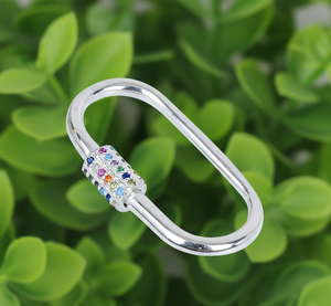 Breloques de mousqueton en argent sterling 925 plaqué or multicolores avec CZ, sans nickel, sans plomb, pour hommes et femmes - Product Image 2