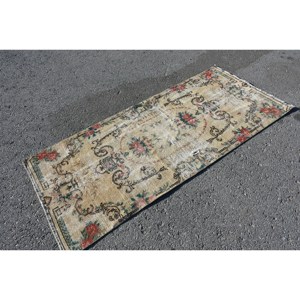 Alfombra roja beige clásica Alfombras turcas de 2,7x6 pies - Product Image 2