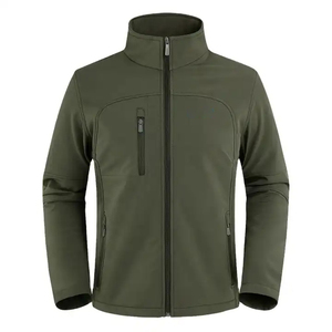 Personnalisé haute qualité hommes Softshell pleine fermeture éclair hiver chaud extérieur coupe-vent imperméable grande taille veste avec col montant - Product Image 2