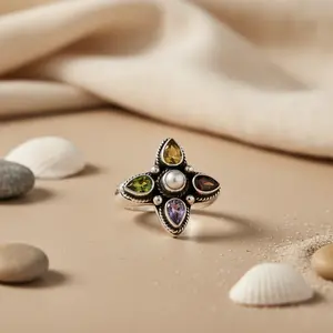 Bague en argent sterling 925 avec pierre précieuse pour cadeau femme - Product Image 2