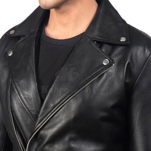 แจ็กเก็ตหนังวัวแท้สำหรับผู้ชายสำหรับฤดูใบไม้ร่วงและฤดูหนาวพร้อมโลโก้ด้านหน้า - Product Image 6