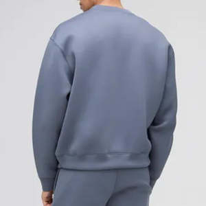 Custom Men's Regular Fit 100% Cotton Fleece Eco-Friendly Waterproof Anti-Pilling Drop Shoulder Crew Neck Pullover Sweatshirt - Product Image 3