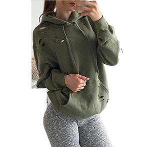 Sweat à capuche vintage en détresse respirant couleur unie 100% coton lourd français éponge avant Logo longue longueur pour l'hiver - Product Image 2