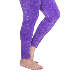 Dernier modèle de leggings 100% coton personnalisés pour femmes, nouveauté, vêtements de sport personnalisés, leggings de yoga pour femmes lavés à l'acide - Product Image 5