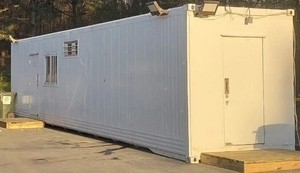 Bureau de chantier au niveau du sol avec toilettes, conteneur mobile sur remorque - Product Image 2