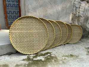 Circle Bamboo <b>Tray</b> Flat Winnowing <b>Basket</b> Sustainable Material From Nature Vietnam Item in Kitchen Home Decor - Product Image 4