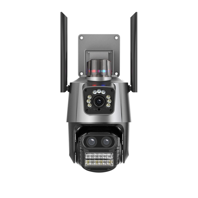 Dual Lens 2.8mm-8mm 8X Zoom Outdoor AI Human Tracking Color Night Vision Security Camera with Floodlight Colorful Night Vision