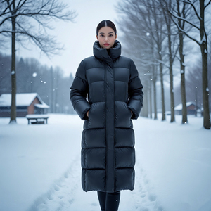 Chaqueta larga acolchada para mujer, abrigo largo cálido acolchado de invierno de gran tamaño, abrigos acolchados, chaquetas acolchadas de retazos para mujer - Product Image 4