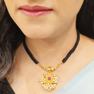Indian Traditional Style <b>Gold</b> Plated water Drop Shape Designer <b>Pendant</b> for women Bridal - Product Image 6