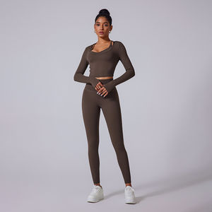 2 piezas con bolsillos Leggings Mujer Activewear Fitness & Yoga Wear Hombros inclinados Sujetador deportivo Gimnasio Fitness Sets - Product Image 6