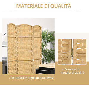 HOMCOM-Pantalla plegable de 3 paneles para interiores, 135x180 cm, color madera - Product Image 6