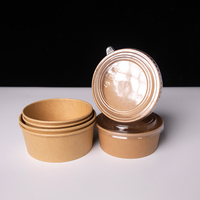 Offre Spéciale – Ensemble de Bols Jetables en Carton Kraft Ronds avec Couvercles pour Soupe et Salade à Emporter – Personnalisation OEM, Vente en Gros, Boîte Écologique