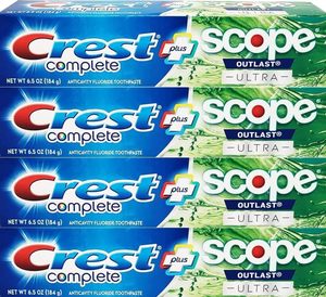 ยาสีฟัน Crest ช่วยให้ฟันขาวกระจ่างใสขนาด6.5ออนซ์ (184กรัม)-แพ็ค4ชิ้น