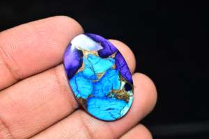 Cabochon de Dahlia Rose Pourpre, Cabochons de Turquoise Mohave Pourpre - Product Image 3