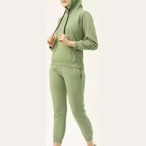 Chándal de lana tecnológica de algodón de alta calidad para mujer, chándal liso de gran tamaño de dos piezas para mujer, chándales de lana al por mayor para mujer - Product Image 6