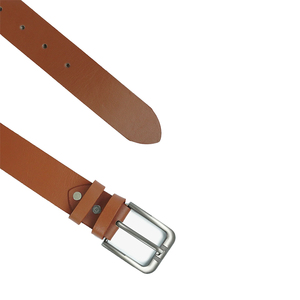 Ceinture en cuir écologique élégante et décontractée, tailles régulières et grandes tailles, ceinture en cuir marron faite à la main avec boucle en acier - Product Image 3