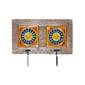 Modern Design Double Coat Hook <b>New</b> Indian Handicraft Mango Solid Wood Metal Vintage Home Decor Wall Hook for Christmas Gift Item - Product Image 2