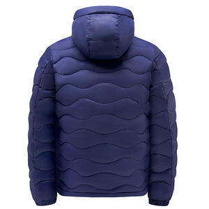 Doudoune d'hiver Manteau personnalisé Style bombardier chaud Lignes décoratives rembourrées Sweatshirts à capuche grande taille - Product Image 2