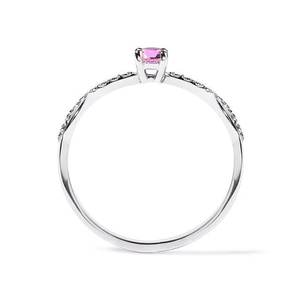 แหวนหมั้นดีไซน์คลาสสิกสีเงินสเตอร์ลิง925กับเพทายสีชมพูเครื่องประดับเงินชั้นดีสำหรับงานแต่งงาน - Product Image 2