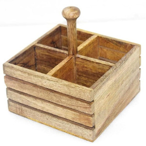 Couverts debout ustensile organisateur Caddy 3 tasses bambou comptoir porte-ustensiles affichage bambou fête ustensile titulaire ensemble - Product Image 6