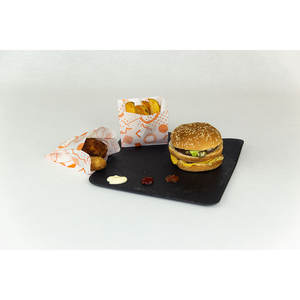 Bolsa de Papel Antigrasa con Estampado Memphis, 9+5x12cm, 35gsm, Papel Profesional, 2000 Unidades, B2B - Product Image 1