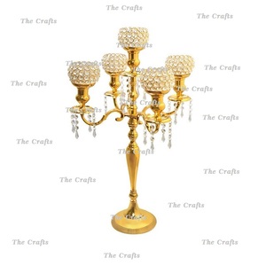Candélabres en métal et en cristal Candélabres de pièce maîtresse de taille et de forme personnalisées pour les événements Utilisation d'occasion spéciale - Product Image 5
