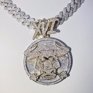 Mossinate de buena calidad colgante personalizado Cabeza de Vaca plata esterlina Animal joyería D Vvs Moissanite colgante - Product Image 4