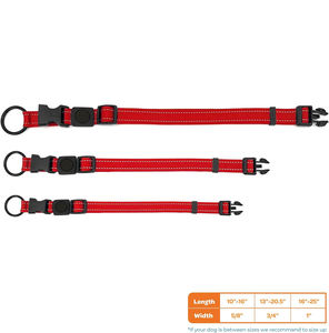 Collares de perro de nailon rojo/Negro Diseño duradero Tamaño ajustable Estilo de doble color suave y cómodo Perfecto para el uso diario - Product Image 4