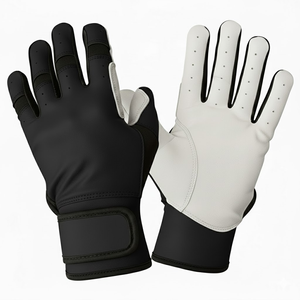 Guantes de Bateo de Béisbol Profesionales de Cuero Duradero, Azul Oscuro y Blanco, Ligeros, Transpirables, Colores y Tamaños Personalizados para Entrenamiento - Product Image 2