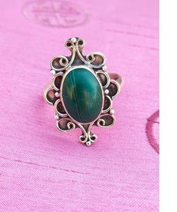 Natural Malachite Green Gemstone <b>Boho</b> <b>Ring</b> Handmade 925 Sterling <b>Silver</b> Artistic Statement Jewelry Gift <b>Ring</b> for Women - Product Image 1