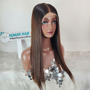 20 pouces 100% brut vietnamien couleur naturelle os droite perruques de cheveux humains Double dessiné longue longueur Vietnam vendeur - Product Image 3