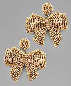 Beaded Lock Pattern Women's <b>Fashion</b> <b>Drop</b> <b>Earrings</b> with Cloth Detail for Anniversary - Product Image 5