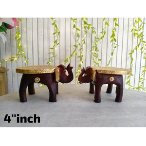 TABOURET ÉLÉPHANT FEUILLE DE LAITON ADAPTÉE 10 CMS PETIT BELLE À DÉCOR DANS LA MAISON FÊTES DE MARIAGE CADEAU - Product Image 1