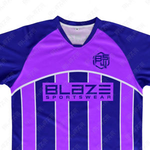 เสื้อฟุตบอล/ฟุตบอลสีฟ้าแบบระเหิดผ้าโพลีเอสเตอร์100% แห้งเร็วระบายอากาศได้ดีกำหนดโลโก้และชื่อได้ตามต้องการ - Product Image 3