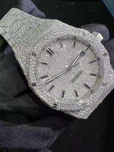 Deluxe Iced Stainless Steel Mechanical Automatic Movement <b>Watch</b> Crafted Hand Set Moissanite Stones Delivering Exquisite Fashion - Product Image 4