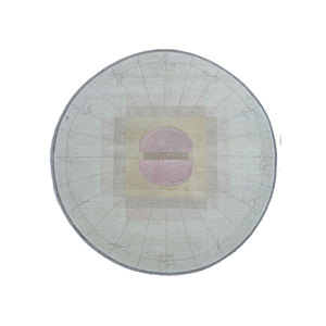 พรมขนสัตว์ถักมือ Brahmaand Ivory รุ่น AKWL-7129 (Cs-01) ลายกราฟิกขนาดใหญ่ สำหรับตกแต่งห้องนั่งเล่นและทางเดิน - Product Image 1