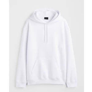 Sweat-shirts à capuche de haute qualité de couleur blanche pour hommes, logo personnalisé, vente en gros, coupe ajustée, sweat-shirts pour hommes - Product Image 5