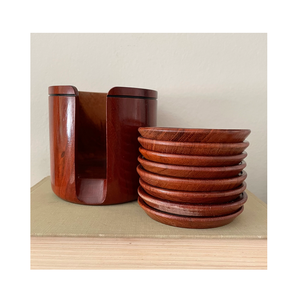 Posavasos de madera de Acacia hecho a mano, soporte de posavasos de calidad estándar, diseño personalizado, diseño atractivo, gran oferta - Product Image 4