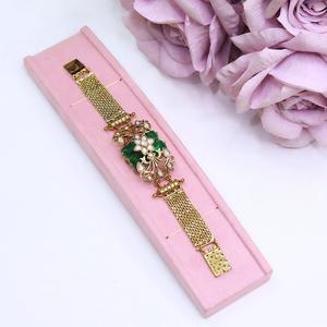 Bracelets élégants en laiton plaqué or avec pierres en moissanite, aspect de qualité supérieure, pour les mariages, les fiançailles, les soirées, pour femmes - Product Image 2