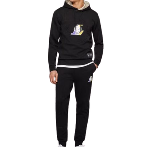 Mens <b>Plain</b> <b>Black</b> Cotton Pullover Custom Embossed Printing Logo Hoodies OEM Free Sample Men <b>Hoodie</b> Set Sweatshirt - Product Image 5