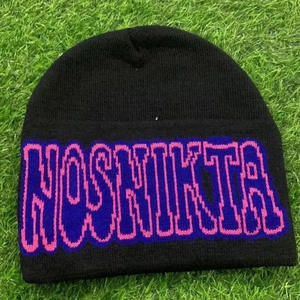 Venta directa de fábrica MOQ bajo All-Over Printed Y2K Style Winter Skull Cap Custom Logo Knit Hat Beanie de Pakistán para ropa de playa - Product Image 2