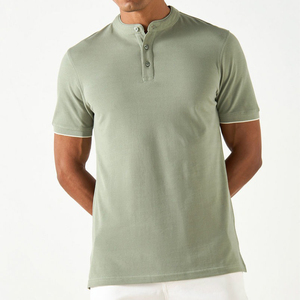 2025 nuevo diseño de verano para hombres Polos Slim Fit cuello mandarín Polo camiseta con mangas cortas - Product Image 3