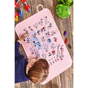 Parlaware <b>Silicone</b> Play <b>Mat</b> Paintable, Wipeable, Food Safe, Kids, Skill, Play <b>Mat</b>. Pink - Product Image 2
