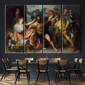 Reproduction de Samson et Délila : Art sur toile imprimée, Décoration vintage, 4P : Prêt à accrocher - Product Image 1