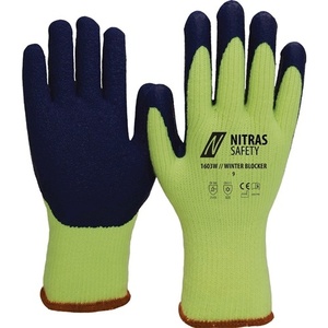 Gants d'hiver NITRAS Taille 9, anti-froid, jaune fluo/bleu, EN 388 EN 511 II PPE, lot de 12, gants de jardin, équipement de protection - Product Image 1