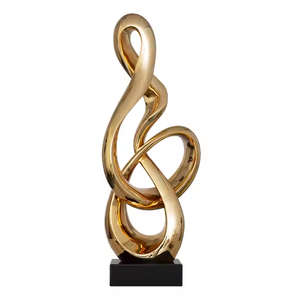 Guangzhou Modern Metal Handicraft Electroplated Abstract Sculpture Indoor Home <b>Decor</b> High Quality Customizable Anniversary - Product Image 1