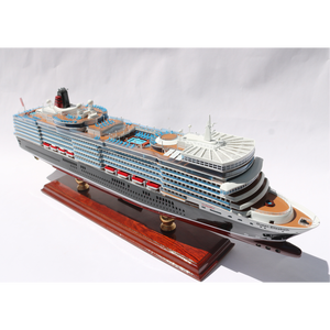 MS QUEEN ELIZABETH MODÈLE DE BATEAU DE CROISIÈRE-ARTISANAT PEINT BOIS D'ACACIA Nautique DECO Présentoir pour CADEAU MAISON - Product Image 6
