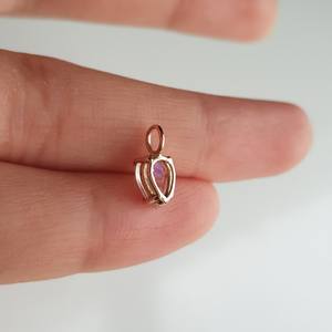 Collier pendentif en or massif 14K avec pierre de lune arc-en-ciel naturelle taille poire 1,3 ct, sertissage à griffes, minimaliste, 18 pouces, pour usage quotidien, semi-précieux - Product Image 4