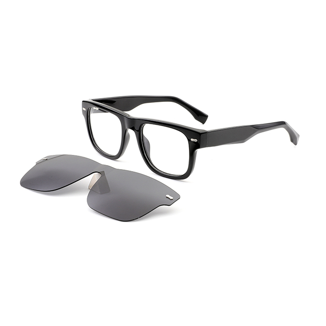 Wholesale ROBO RTA-4702 Luxury Designer Acetate Full Rim Frames Eyewear Polarized Clip-On Sunglasses Magnetic UV Protection for
